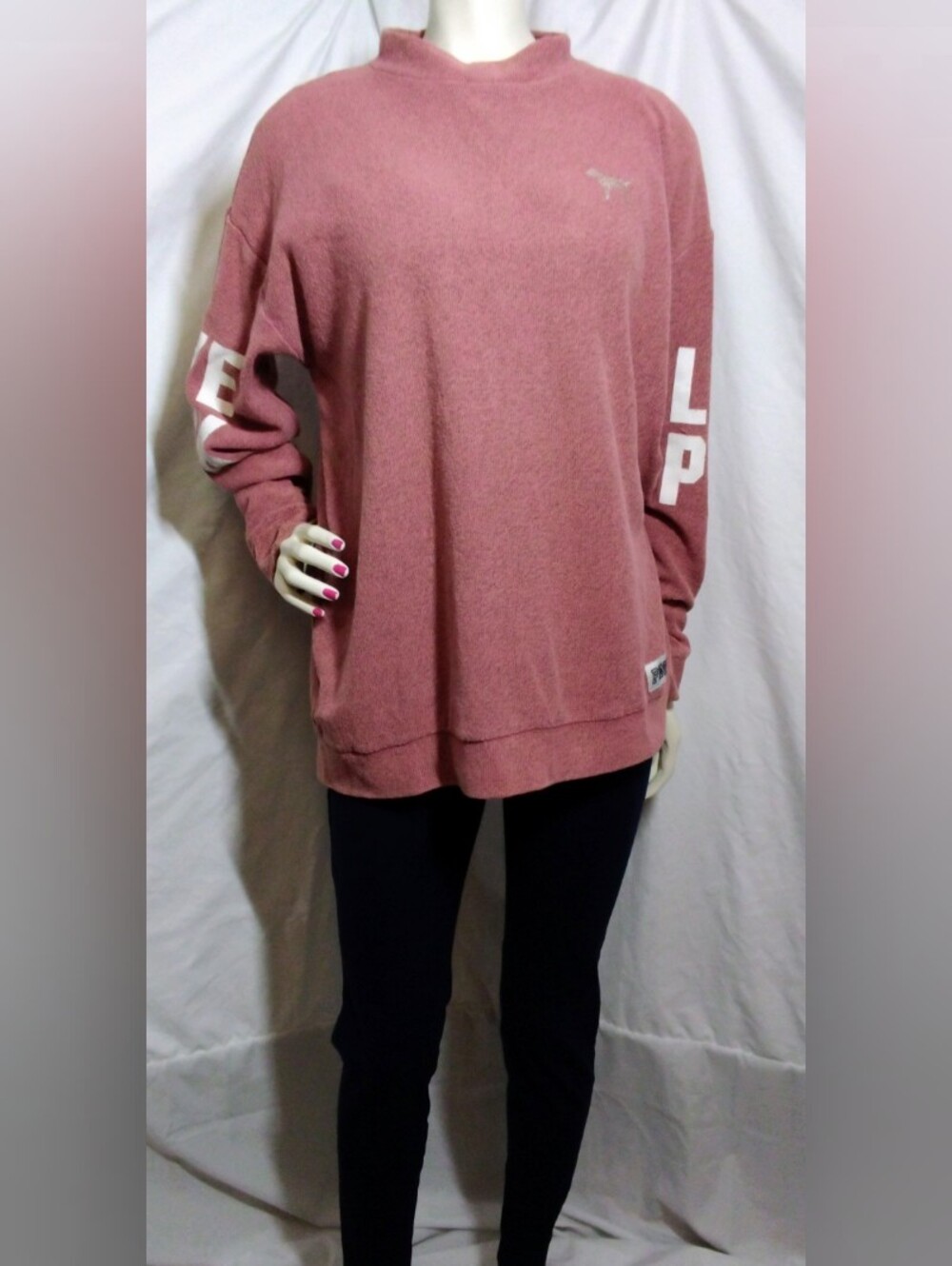 PINK Victoria's Secret Dusty Rose Marle Crewneck Pullover Size M